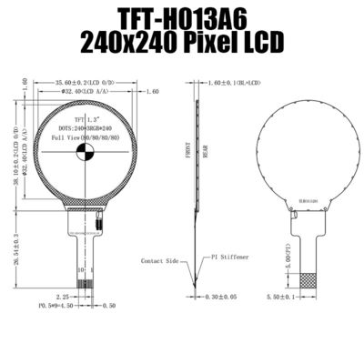 Giao diện SPI Thanh điện trở 1,3 inch Loại tròn TFT LCD SPI 240x240