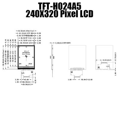 Màn hình cảm ứng điện trở TFT 2,4 inch có thể đọc được ánh sáng mặt trời SPI 240x320