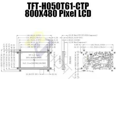Màn hình LCD HDMI 5V IPS 5 inch Độ bền 800x480 pixel TFT-050T61SVHDVUSDC