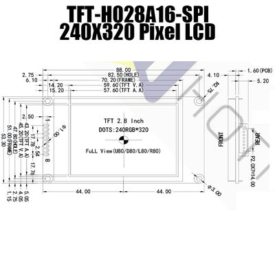 Mô-đun LCD TFT 2,8 inch 240x320 SPI ST7789V Có thể đọc được ánh sáng mặt trời TFT028A16-SPI