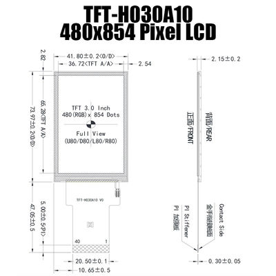 Bảng điều khiển màn hình TFT nhiệt độ rộng 3.0 inch IPS 480x854 ST7703 cho máy tính công nghiệp