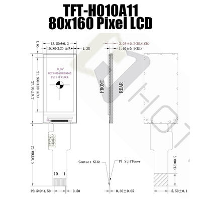 Màn hình TFT LCD loại 0,96 inch, SPI Ánh sáng mặt trời có thể đọc được TFT 350cd / m2