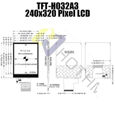 Mô-đun hiển thị LCD SPI TFT 3.2&quot; 240x320 ST7789V Màn hình cảm ứng điện trở TFT-H032A3QVTST3R40