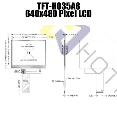 Màn hình hiển thị LCD TFT 2.8V 3.5 inch 640x480 Pixels TFT-H035A8VGIST6N30