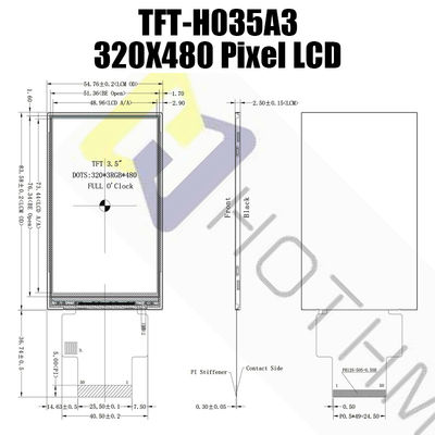 Màn hình LCD TFT 3,5&quot; đa năng Có thể đọc được ánh sáng mặt trời với giao diện tương thích TFT-H035A3HVIST5N50