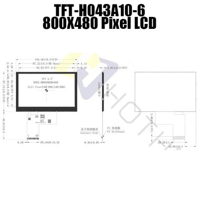 Màn hình LCD TFT 4,3 inch có thể đọc được bằng ánh sáng mặt trời 800x480 Pixels TFT-H043A10SVIST6N40