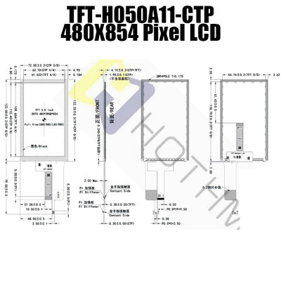 Màn hình cảm ứng LCD TFT 550cd/M2 MIPI IC ST7701S Mô-đun LCD TFT 5 inch