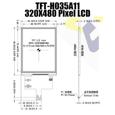 Màn hình TFT SPI 3,5 inch bền bỉ 320x480 chấm với IC ST7796