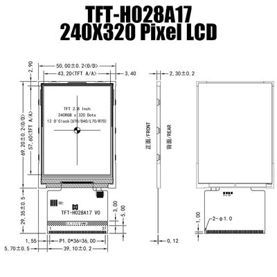 Mô-đun hiển thị TFT 2,8 inch 240x320 MCU với IC điều khiển ST7789