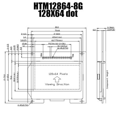 Mô-đun hiển thị đồ họa LCD 128X64 S6B0724 Trình điều khiển STN YG Display