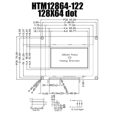 Màn hình LCD 20PIN STN ST7567 Trình điều khiển IC Mô-đun đồ họa 128X64