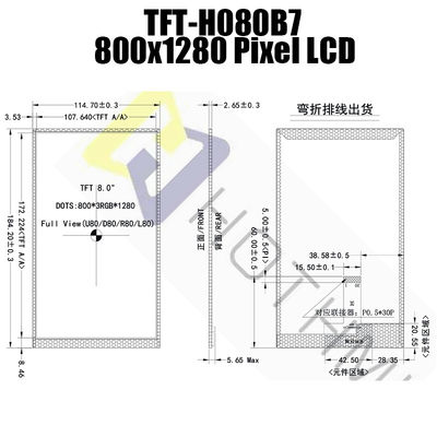 Màn hình IPS LCD 8.0 inch 800x1280 Mô-đun TFT công nghệ MIPI NV3051F1