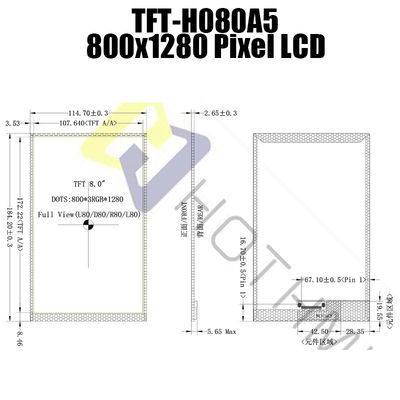 Màn hình LCD MIPI JD9365 TFT Ánh sáng mặt trời có thể đọc được để điều khiển công nghiệp