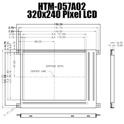 Màn hình LCD 5,7 inch Độ phân giải 320x240 Màn hình có thể đọc được ánh sáng mặt trời Mono Tft Lcd