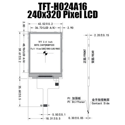 Màn hình công nghiệp 2,4 inch 240x320 SPI Nhà sản xuất màn hình LCD TFT Ánh sáng mặt trời Có thể đọc được