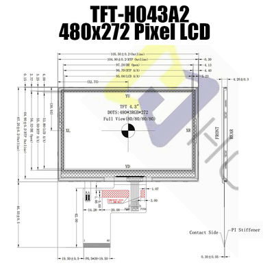 Bảng điều khiển cảm ứng điện trở 4,3 inch Màn hình LCD Tft Lcd 480x272 Ips Nhà sản xuất màn hình LCD Tft