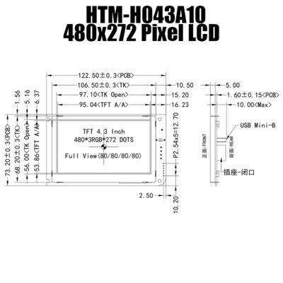 Màn hình LCD UART TFT 4,3 inch 480x272 Hiển thị BẢNG ĐIỀU KHIỂN MÔ-đun TFT VỚI BAN ĐIỀU KHIỂN LCD