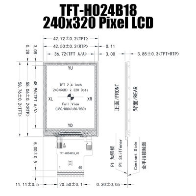 Bảng điều khiển màn hình TFT 2,4 inch IPS 240x320 ST7789V Có thể đọc được ánh sáng mặt trời để điều khiển công nghiệp