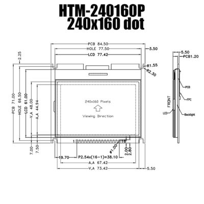 Mô-đun LCD đồ họa 240X160 Hiển thị tích cực FSTN với đèn nền trắng ST7529