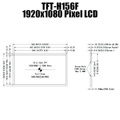 Bảng điều khiển màn hình TFT nhiệt độ rộng 15,6 inch IPS 1920x1080 LVDS