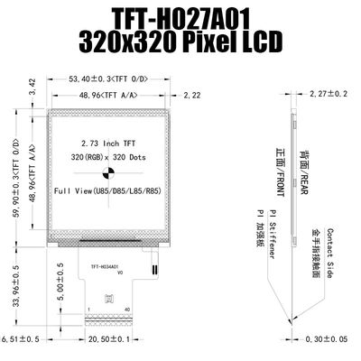 2.7 inch IPS 320x320 Đọc được ánh sáng mặt trời TFT màn hình bảng điều khiển MCU cho kiểm soát công nghiệp